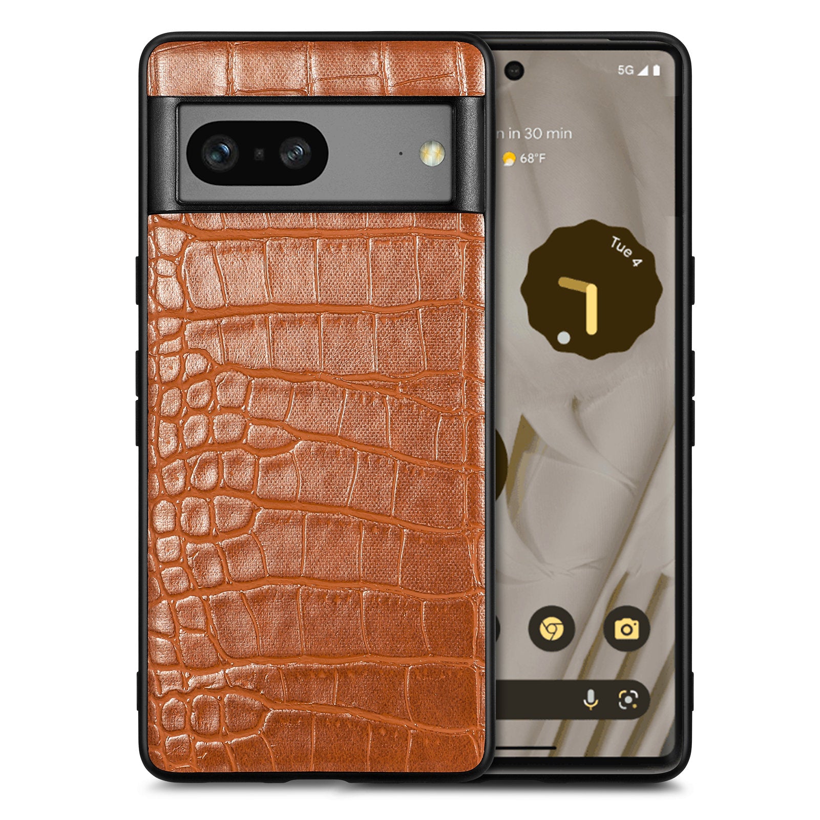 For Google Pixel 7a Drop Proof Crocodile Texture PU Leather Coated TPU Cover Precise Cutout Phone Case For Google Pixel 7a Drop Proof Crocodile Texture PU Leather Coated TPU Cover Precise Cutout Phone Case
